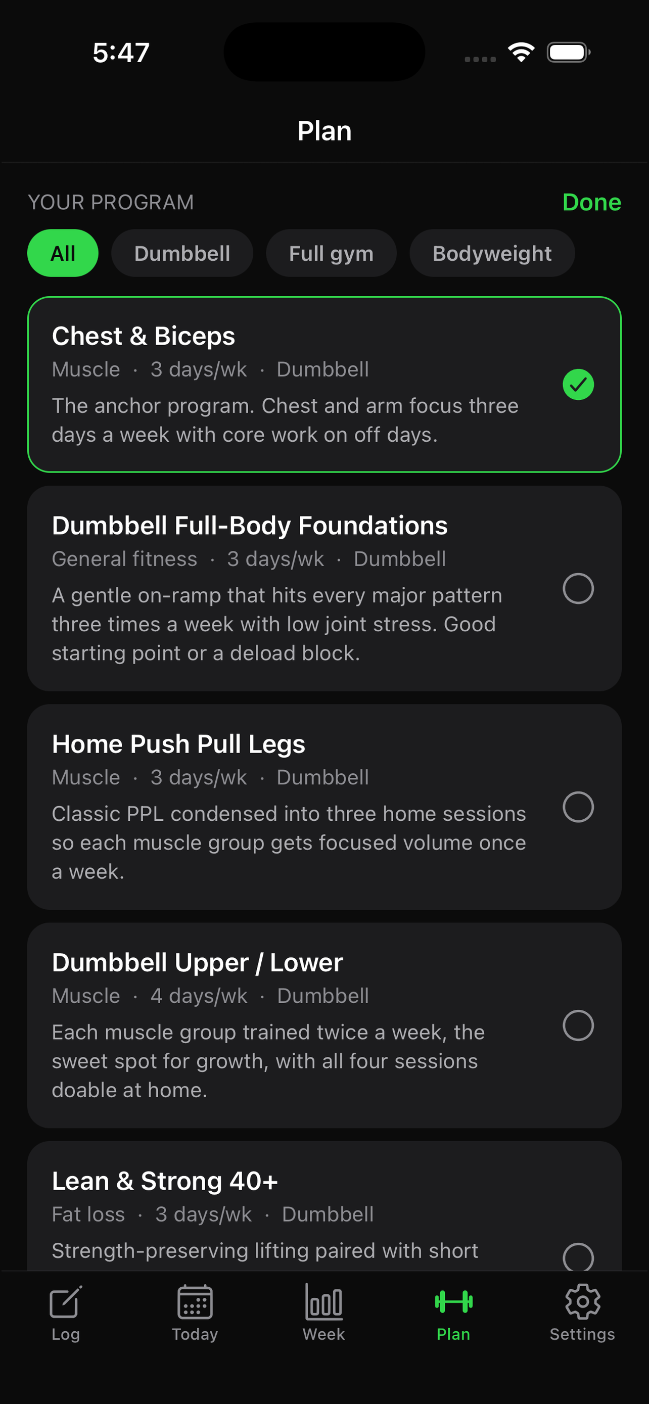 Choose your program
